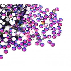 Strasuri din Cristale 100 bucati SC175 Blue cu Reflexii Pink 1,5mm